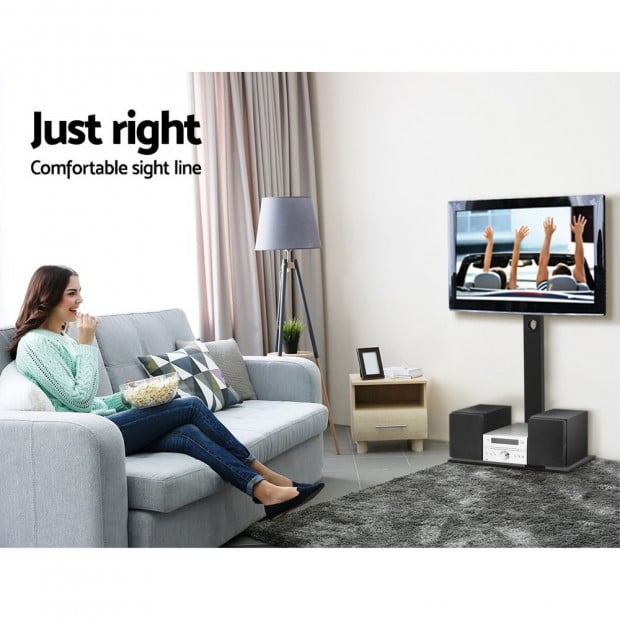 Floor TV Stand Brakcket Mount Swivel Adjustable 32 to 70 Inch Black Image 4
