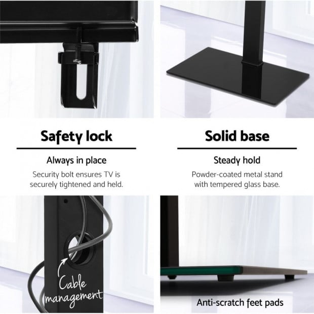 Floor TV Stand Brakcket Mount Swivel Adjustable 32 to 70 Inch Black Image 6