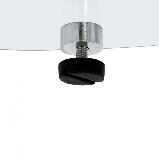 Side Coffee Table Bedside Furniture Oval Tempered Glass Top 2 Tier Image 6