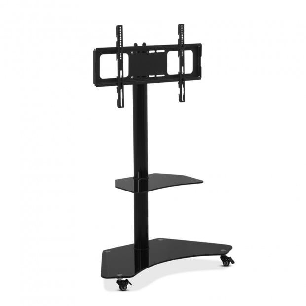 Floor TV Stand Brakcket Height Adjustable 32 to 70 Inch Black 860mm x 450mm x 1256-1376mm