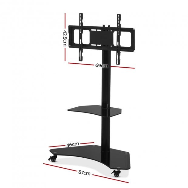 Floor TV Stand Brakcket Height Adjustable 32 to 70 Inch Black 860mm x 450mm x 1256-1376mm Image 2