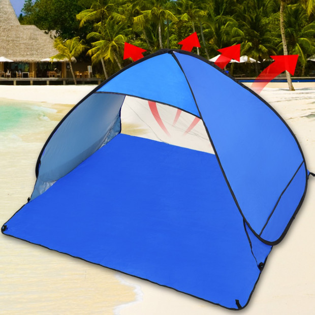Pop Up Portable Beach Canopy Sun Shade Shelter Blue