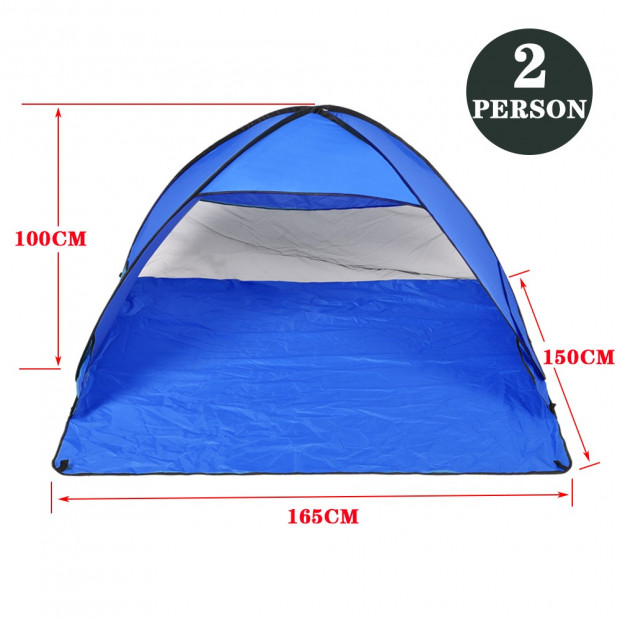 Pop Up Portable Beach Canopy Sun Shade Shelter Blue Image 6