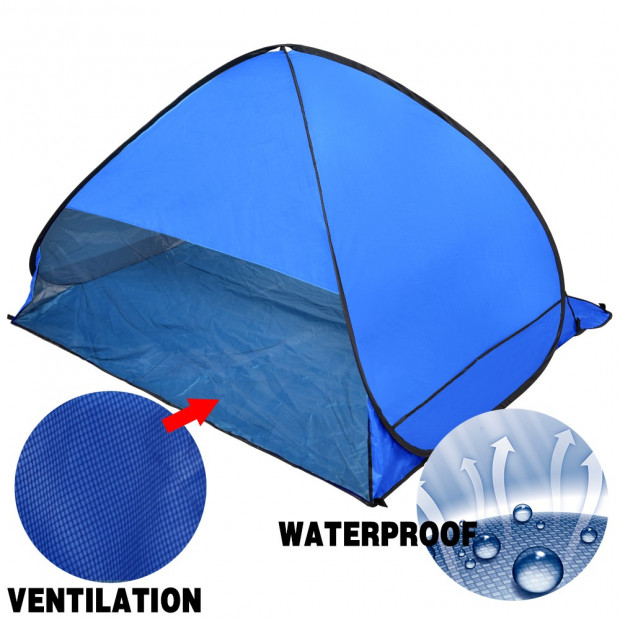 Pop Up Portable Beach Canopy Sun Shade Shelter Blue Image 2