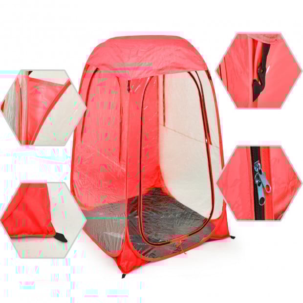 Pop Up Sports Camping Festival Fishing Garden Tent Red Image 3