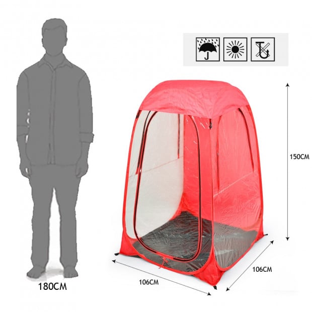 Pop Up Sports Camping Festival Fishing Garden Tent Red Image 5