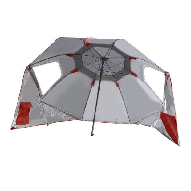 Beach Umbrella Outdoor Umbrellas Sun Shade Garden Shelter 2.33M Red