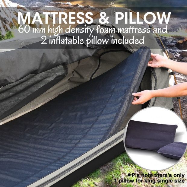 Mountview Camping Swag with 2 Way Entry in King Single Size in Grey Image 8