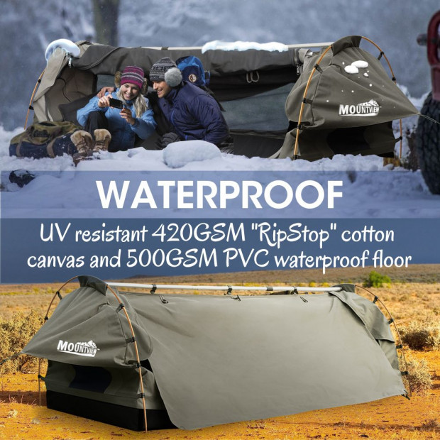 Mountview Camping Swag with 2 Way Entry in King Single Size in Grey Image 5