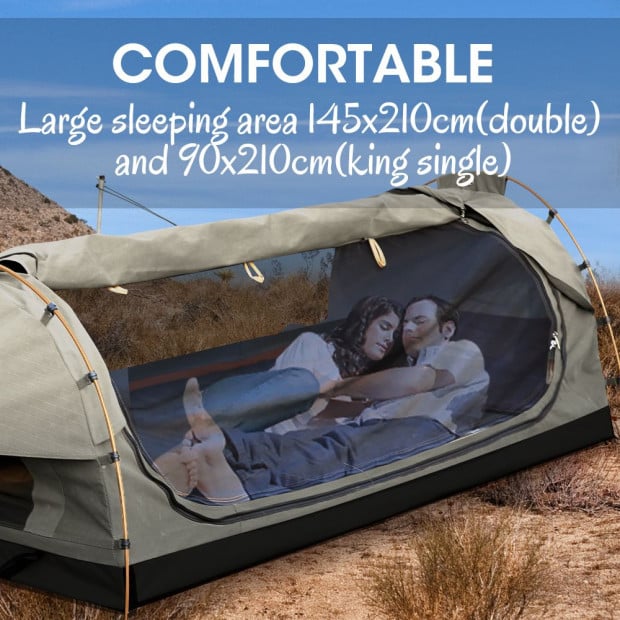 Mountview Camping Swag with 2 Way Entry in King Single Size in Grey Image 3