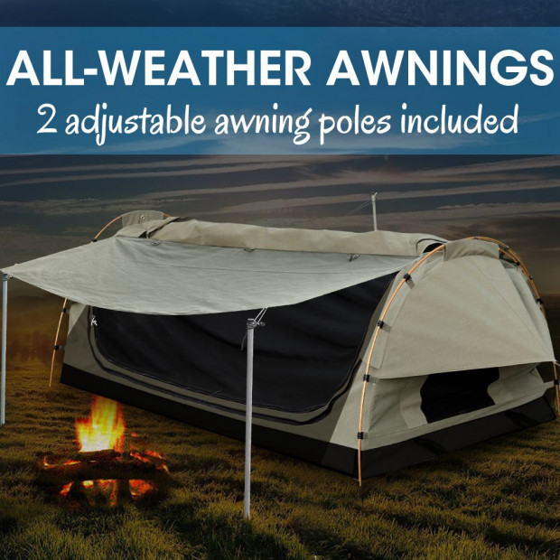 Mountview Camping Swag with 2 Way Entry in King Single Size in Grey Image 7