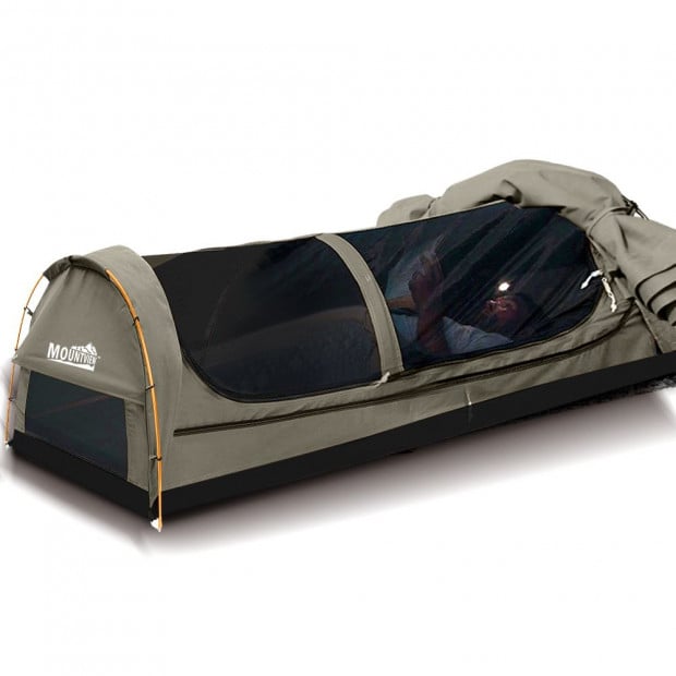 Mountview Camping Swag with 2 Way Entry in King Single Size in Grey