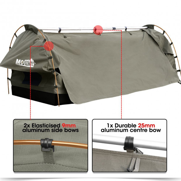 Mountview Camping Swag with 2 Way Entry in King Single Size in Grey Image 2