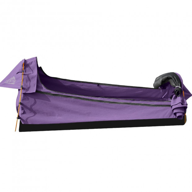 Mountview King Single Swag Camping Swags Canvas Dome Tent  Purple Image 3