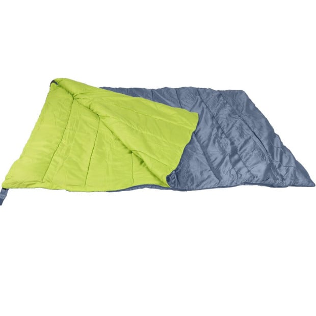 Mountview Double Sleeping Bag Outdoor Camping Hiking Thermal Tent Grey Image 2