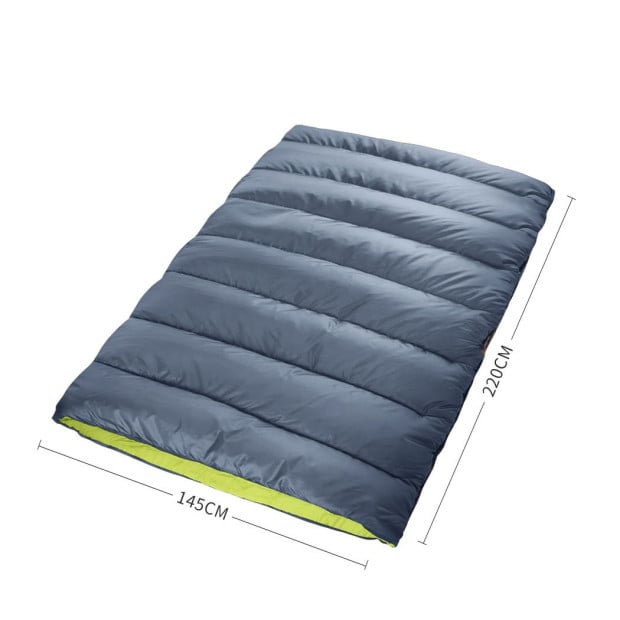 Mountview Double Sleeping Bag Outdoor Camping Hiking Thermal Tent Grey Image 3