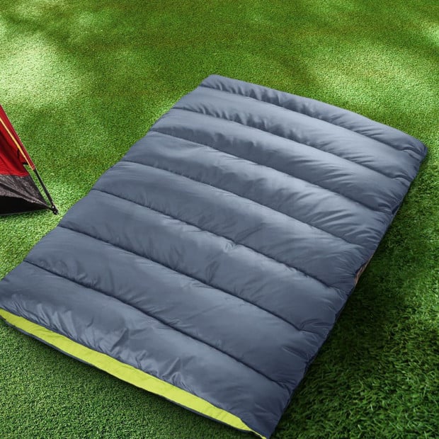 Mountview Double Sleeping Bag Outdoor Camping Hiking Thermal Tent Grey Image 7