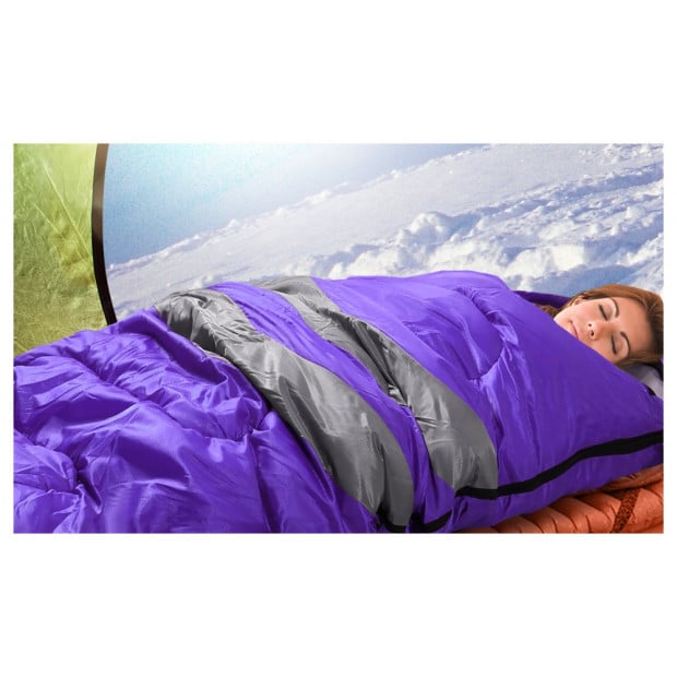Micro Compact Design Thermal Sleeping Bag Purple Image 3