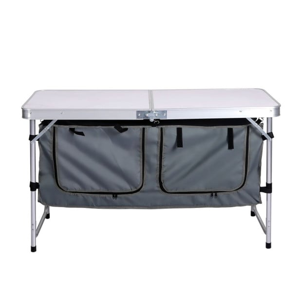 Folding Camping Table Aluminium Portable Outdoor Storage Organizer Image 2