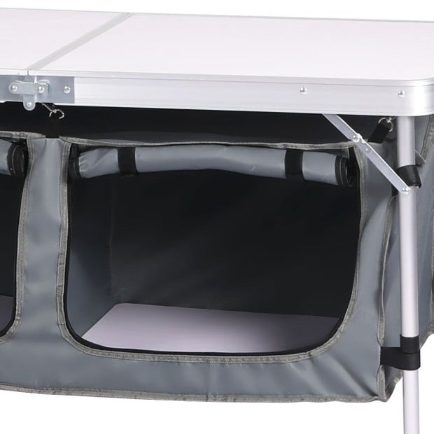 Folding Camping Table Aluminium Portable Outdoor Storage Organizer Image 5