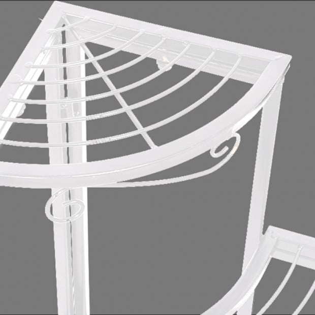 3 Tier Corner Shape Metal Plant Stand Planter Shelf In White Colour Image 3