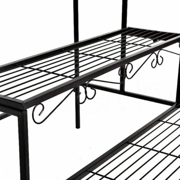 Plant Stands Outdoor Indoor Metal Black Flower Pot 3 Garden Corner Shelf Image 7