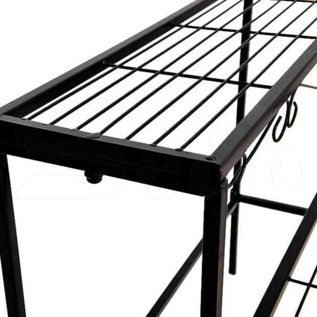 Plant Stands Outdoor Indoor Metal Black Flower Pot 3 Garden Corner Shelf Image 9