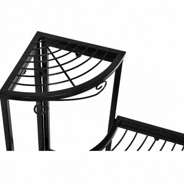 Plant Stands Outdoor Indoor Metal Black Flower Pot 3 Garden Corner Shelf Image 6