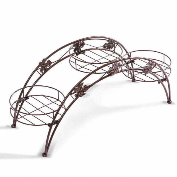 2X Outdoor Indoor Flower Pots Plant Stand Garden Metal Shelf Rack Image 2