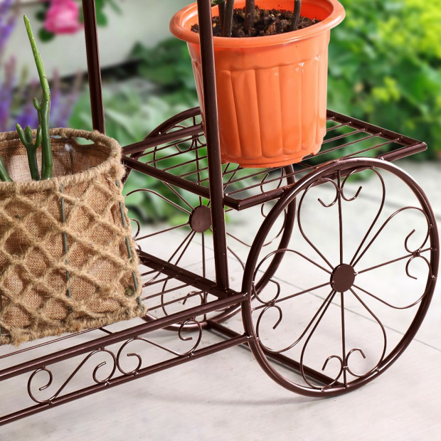 Bronze Outdoor Indoor Pot Plant Stand Garden Decor Flower Rack Image 3