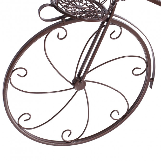 Bicycle Shape Metal Plant Stand With 3 Plant Pots Space Bronze Colour Image 5