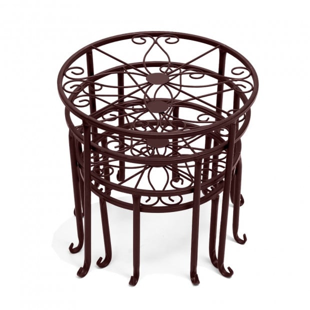 4 X Metal Outdoor Indoor Pot Plant Stand Garden Dcor Bronze Image 4