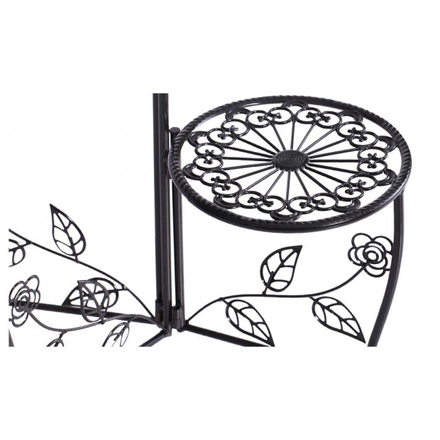 Metal Outdoor Indoor Pot Plant Stand Garden Flower Rack Black Image 5