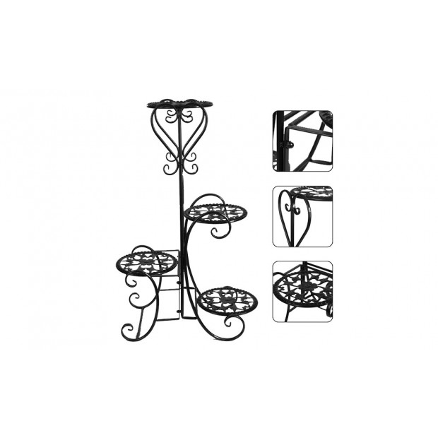 Metal Outdoor Indoor Pot Plant Stand Garden Dcor Black