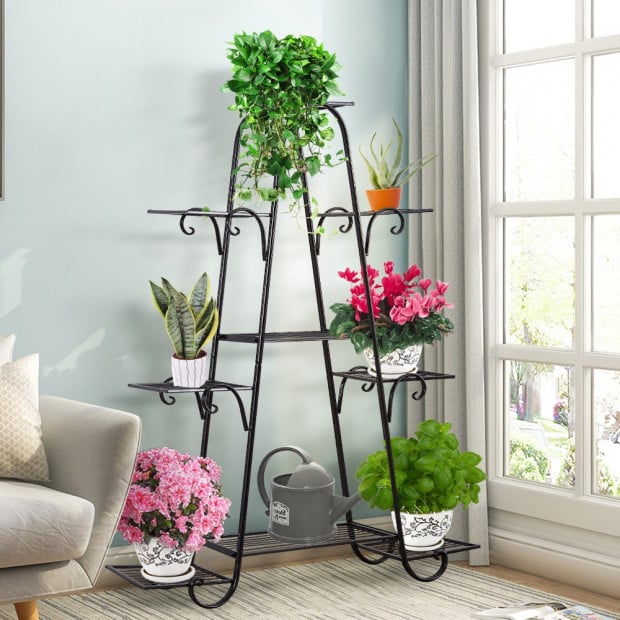 Flower Plant Stand Multi Tier Metal Black Colour Image 2