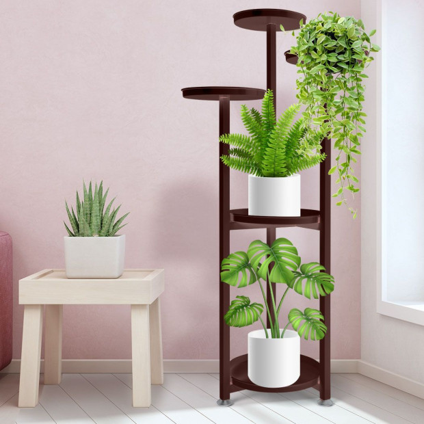 Plant Stand Outdoor Indoor Flower Pots Rack Garden Shelf Black 120CM Image 8