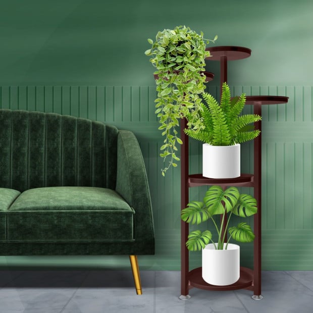 Plant Stand Outdoor Indoor Flower Pots Rack Garden Shelf Black 100CM Image 7
