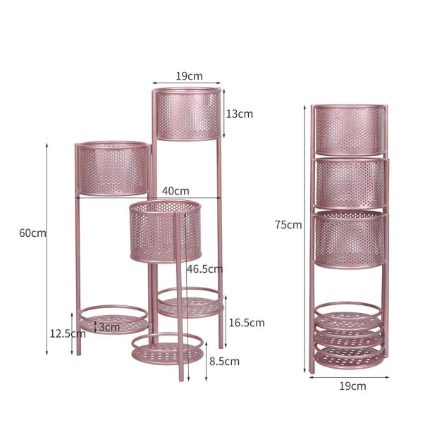 6 Tier Plant Stand Swivel Outdoor Indoor Metal Flower Shelf Rack Image 4