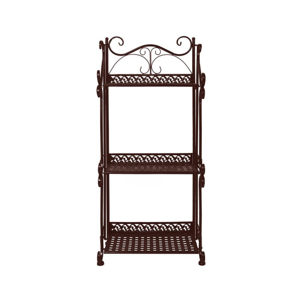 3 Tiers Plant Stand Outdoor Indoor Metal Flower Pots Rack Garden Shelf Image 2