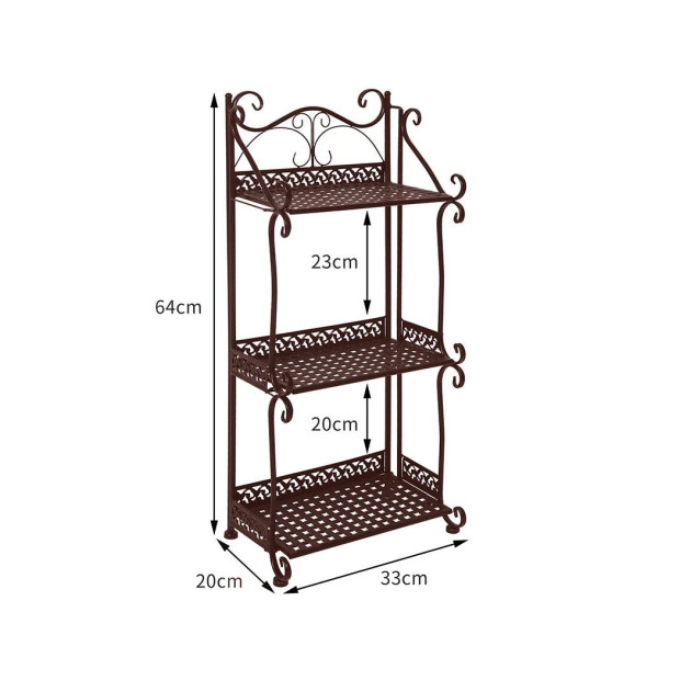 3 Tiers Plant Stand Outdoor Indoor Metal Flower Pots Rack Garden Shelf Image 3