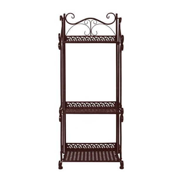 Plant Stand 3 Tier Outdoor Indoor Metal Flower Pot Rack Shelf Bronze Image 2