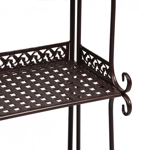 Plant Stand 4 Tiers Outdoor Indoor Metal Flower Pots Rack Shelf Bronze Image 4
