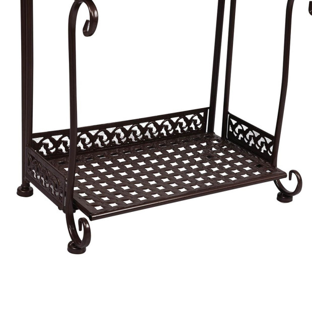 Plant Stand 4 Tiers Outdoor Indoor Metal Flower Pots Rack Shelf Bronze Image 5