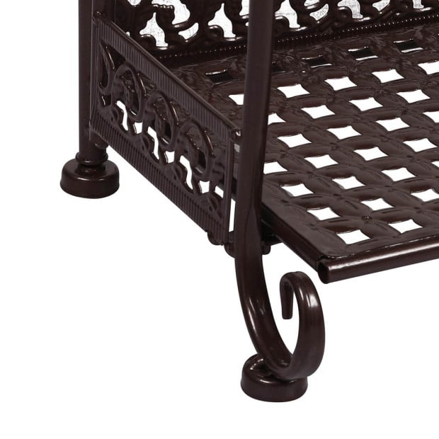 Plant Stand 4 Tiers Outdoor Indoor Metal Flower Pots Rack Shelf Bronze Image 6