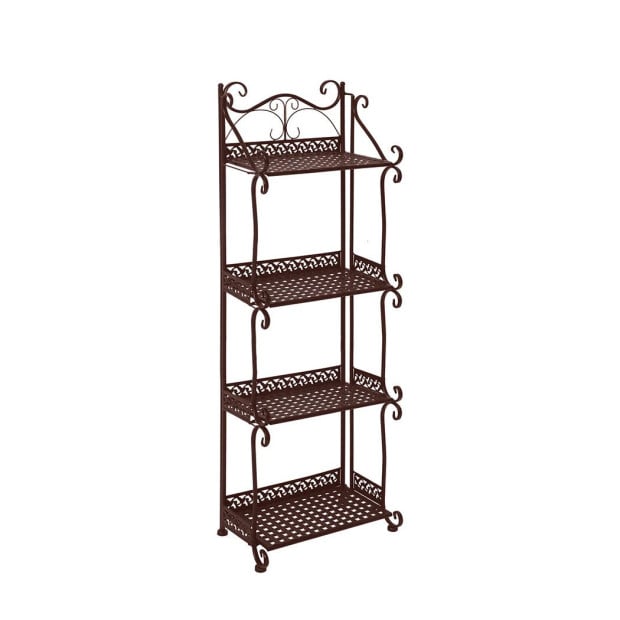 Plant Stand 4 Tiers Outdoor Indoor Metal Flower Pots Rack Shelf Bronze
