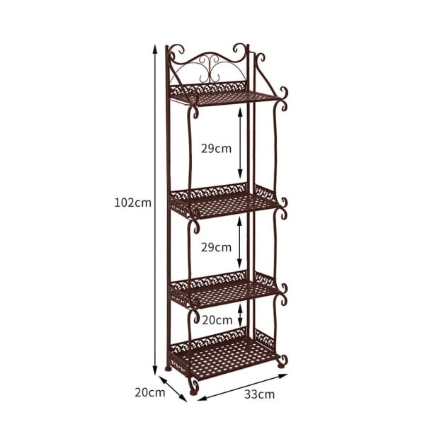 102cm Plant Stand 4 Tiers Outdoor Indoor Metal Flower Pots Rack Shelf Image 2