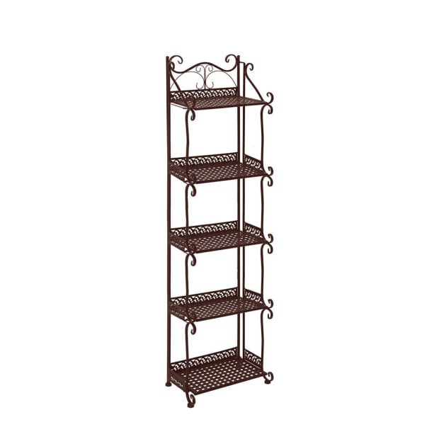 110cm Plant Stand 5 Tiers Metal Flower Pots Rack Garden Shelf Bronze