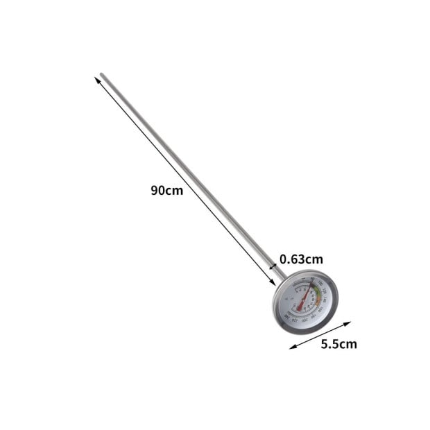 90cm Soil Thermometer Compost Garden Ground Stainless Steel 0-120deg Image 3