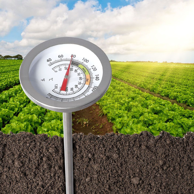 90cm Soil Thermometer Compost Garden Ground Stainless Steel 0-120deg Image 7