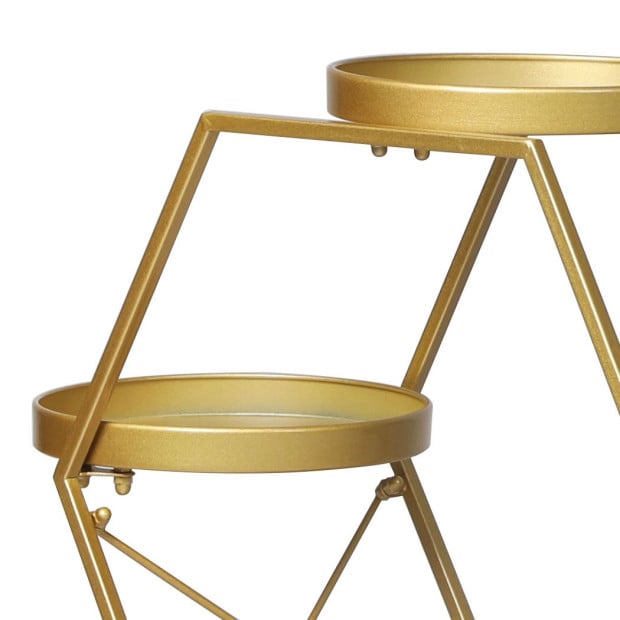 Plant Stand Metal Outdoor Indoor Garden Decor Flower Pot Rack Wheels Image 4